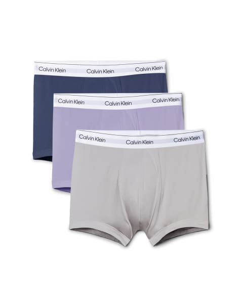 Calvin Klein - Icon Cotton Stretch - Lot de 3 boxers à pinces - Lilas/gris/bleu marine - view 1