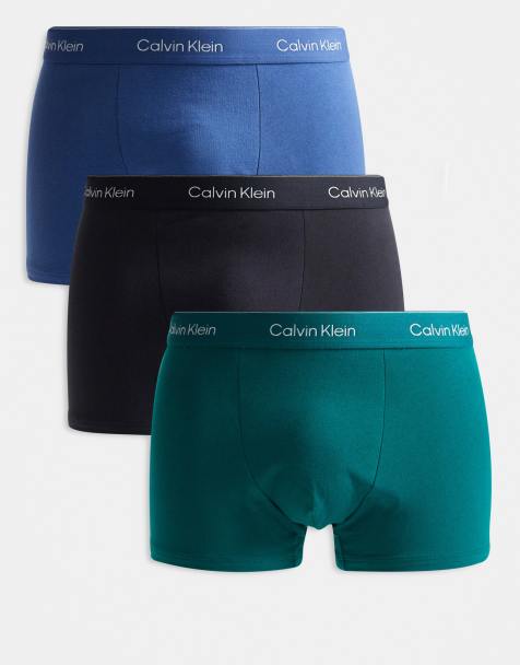 Calvin Klein - Icon Cotton Stretch - Lot de 3 boxers décontractés - Bleu/vert/noir - view 1