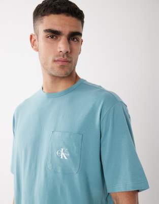 Хлопковая футболка Calvin Klein Icon из стрейчевого хлопка для отдыха в арктическом стиле синего цвета