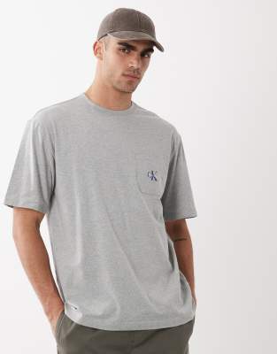 Хлопковая футболка Calvin Klein Icon из стрейчевого хлопка для отдыха серого цвета b10 grey heather