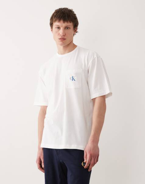 Calvin Klein Icon Cotton Stretch loungewear t-shirt in white - view 1