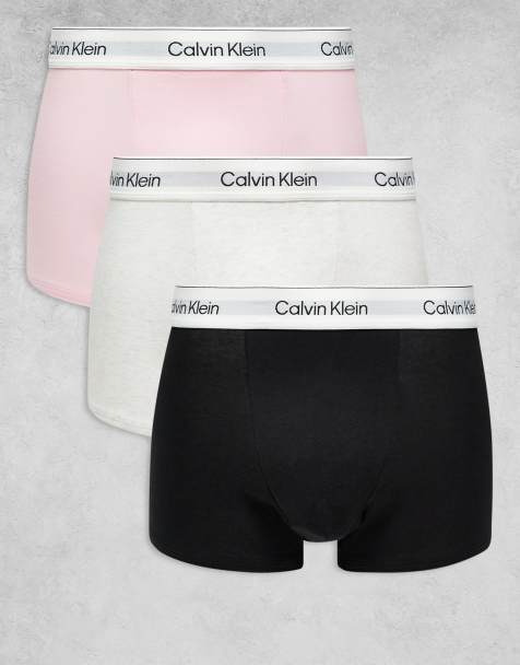 Calvin Klein - Icon Cotton Stretch - Pakke med 3 par boksershorts med panel foran i sort/hvid/pink - view 1