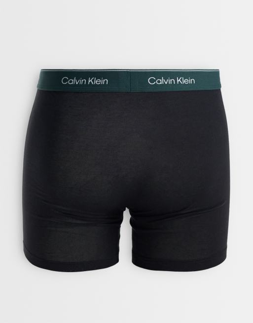 Calvin Klein - Icon Cotton Stretch - Pakke med 3 par sorte boksershorts med farvede linninger, 2 af 3