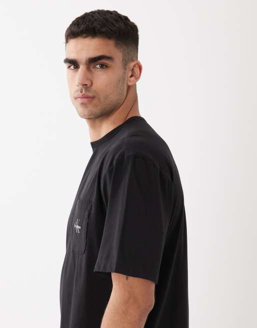 Calvin Klein – Icon Cotton Stretch – Relaxed-Fit-T-Shirt in Schwarz, 4 von 5
