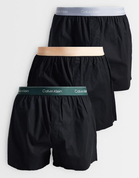 Calvin Klein - Icon Cotton Stretch - Sorte boksershorts med forskelligfarvede linning i pakke med 3 par - view 1