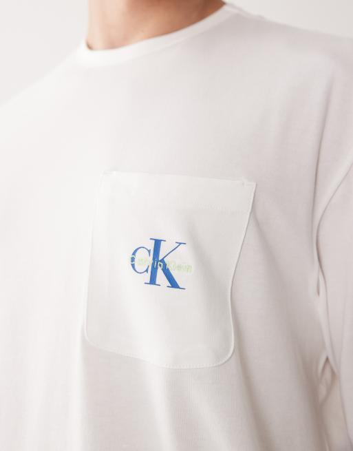 Calvin Klein - Icon Cotton Stretch - T-shirt confort décontracté avec poche - Blanc, 5 de 5