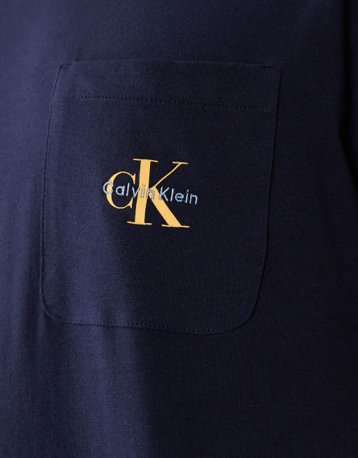 Calvin Klein - Icon Cotton Stretch - T-shirt d'ensemble confort à monogramme - Bleu marine, 5 de 5