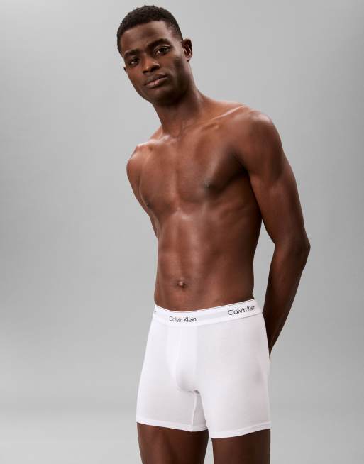 Calvin Klein – Icon Cotton Stretch – Zestaw 3 par białych bokserek, 3 z 4