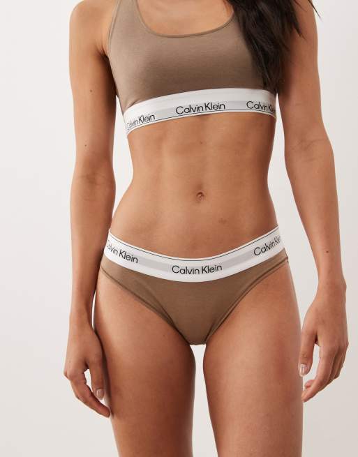 Calvin Klein Icon culotte de bikini en coton modal marron, 3 de 4