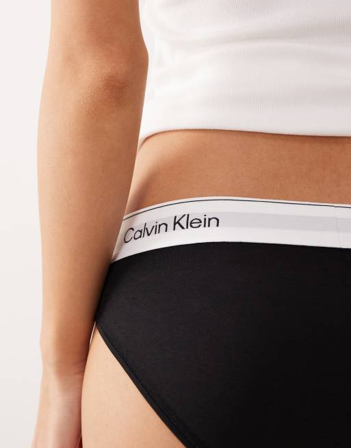 Calvin Klein – Icon – Czarne figi z mieszanki bawełny i modalu, 3 z 4