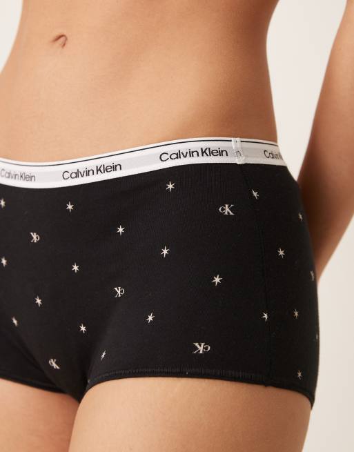Calvin Klein – Icon – Czarne wzorzyste szorty z logo, 3 z 4