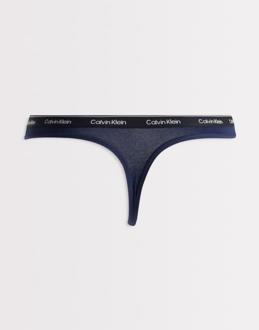 Calvin Klein – Icon – Flerfärgade stringtrosor med svarta midjeband och logga, 7-pack, 2 av 3