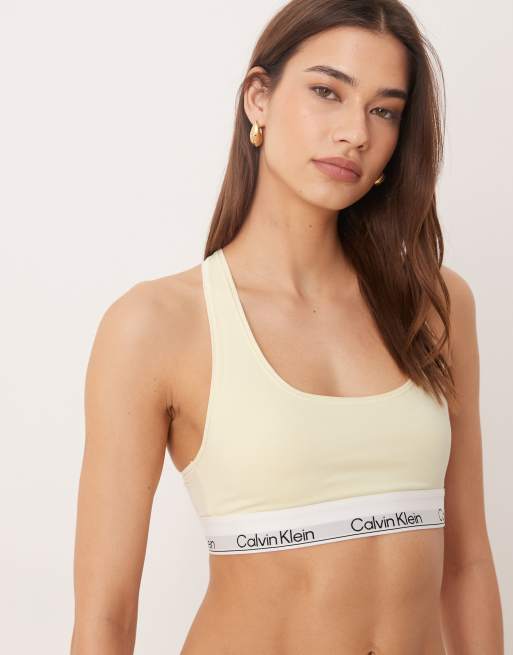 Calvin Klein – Icon Cotton Modal – Jasnożółty zestaw bielizny bez wyściełania, 3 z 3