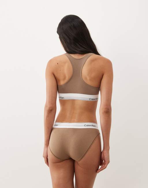 Calvin Klein Icon katoen-modal bikinislip in bruin, 4 van 4