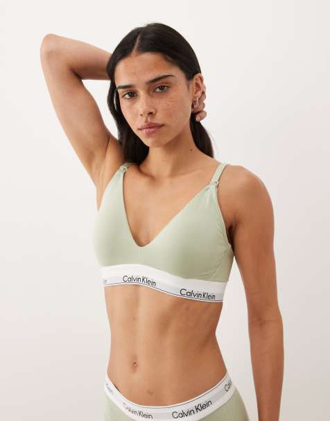 Calvin Klein Icon katoen-modal zwangerschaps triangelbh met lichte voering in licht mintgroen - view 1