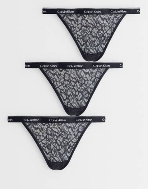 Calvin Klein Icon lace bikini brief 3pk in black - view 1