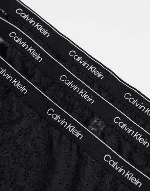 Calvin Klein Icon lace bikini brief 3pk in black, 2 of 3