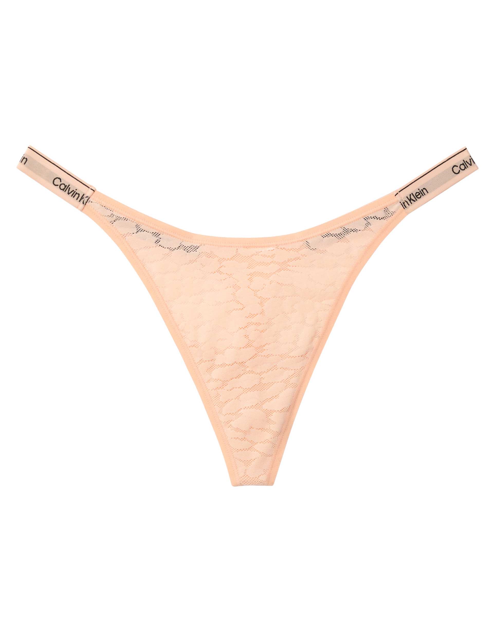 calvin klein icon lace dipped string thong in peach