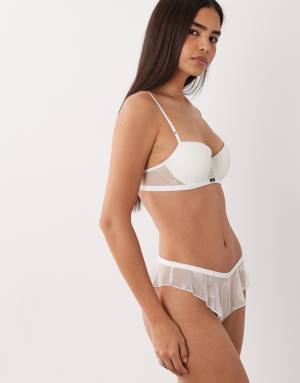 Calvin Klein Icon Lace floaty tanga thong in white