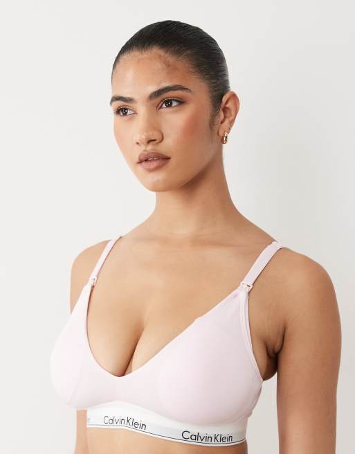 Calvin Klein - Icon - Ongevoerde bralette van katoen en modal in lichtroze, 4 van 6