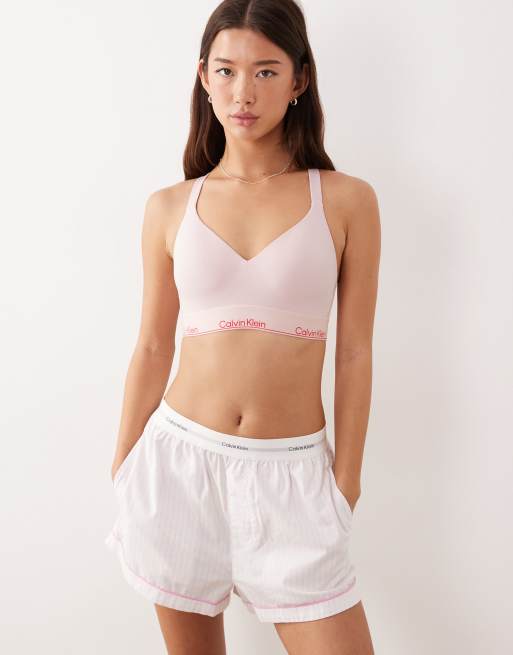 Calvin Klein - Icon - Liftende bralette van katoen en modal in lichtroze, 2 van 4