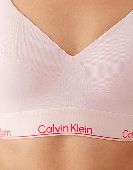 Calvin Klein - Icon - Liftende bralette van katoen en modal in lichtroze, 4 van 4