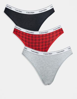 Calvin Klein Icon Logo 3-pack Bikini Briefs In Multi