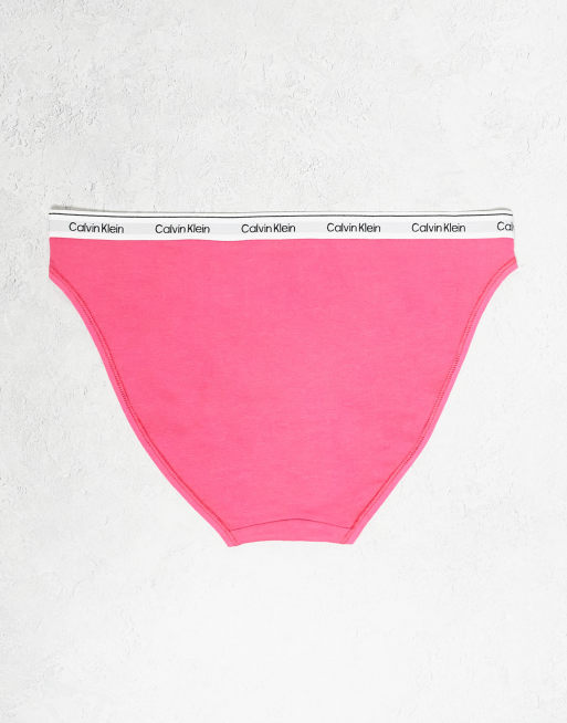 Calvin Klein Icon Logo 3-pack bikini briefs in pink/white/heart print, 3 of 3