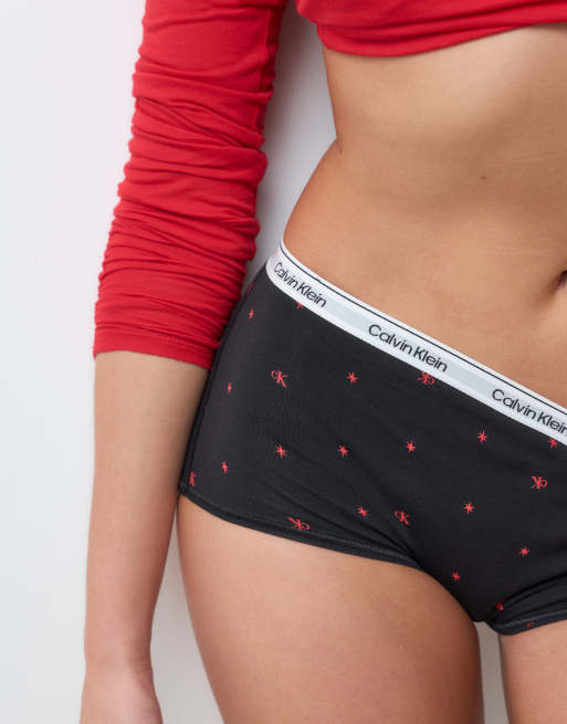 Calvin Klein Icon-Logo Boyshorts mit Sternenprint in Schwarz, 2 von 4