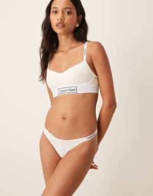 Calvin Klein Icon Logo dipped string thong in white