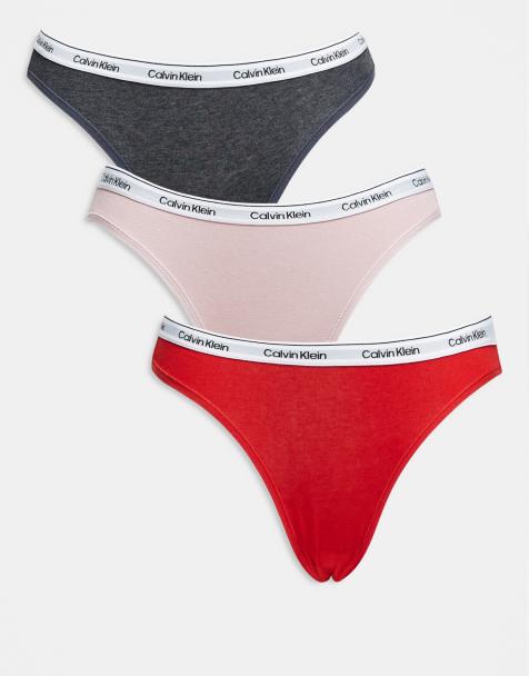 Calvin Klein - Icon Logo - Lot de 3 culottes - Gris, rouge et rose - view 1