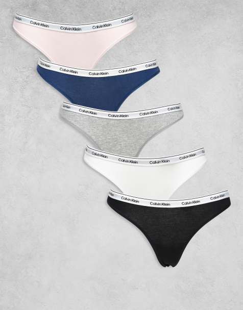 Calvin Klein - Icon Logo - Pakke med 5 par bikinibriefs i sort/hvid/grå/pink/blå - view 1