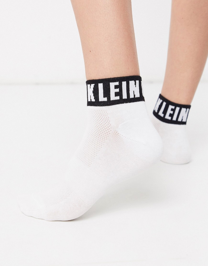Calvin Klein Icon Logo Quarter Socks-White