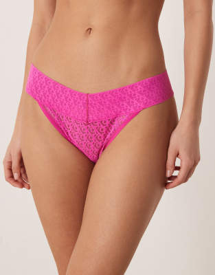 Calvin Klein - Icon Logo - Slip aus Spitze in Orchidee mit niedrigem Bund-Lila