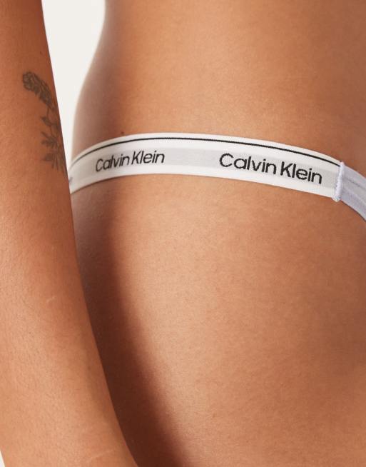 Calvin Klein – Icon Logo – Tanga in Casual Blue mit abgesenktem Taillenbund, 4 von 4