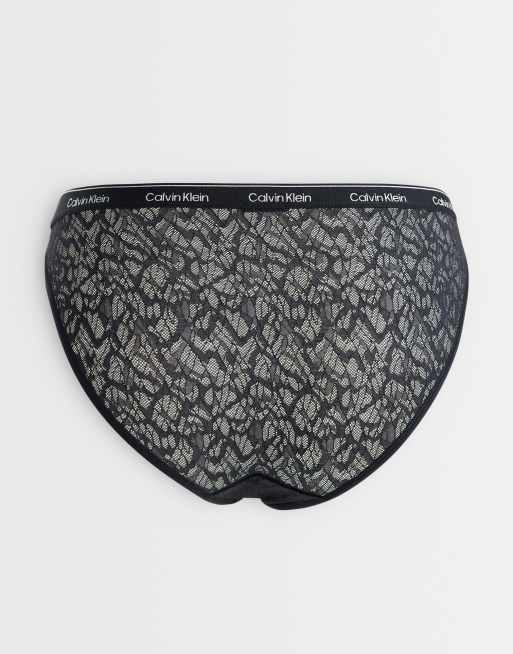 Calvin Klein Icon lot de 3 culottes de bikini en dentelle noires, 3 de 3