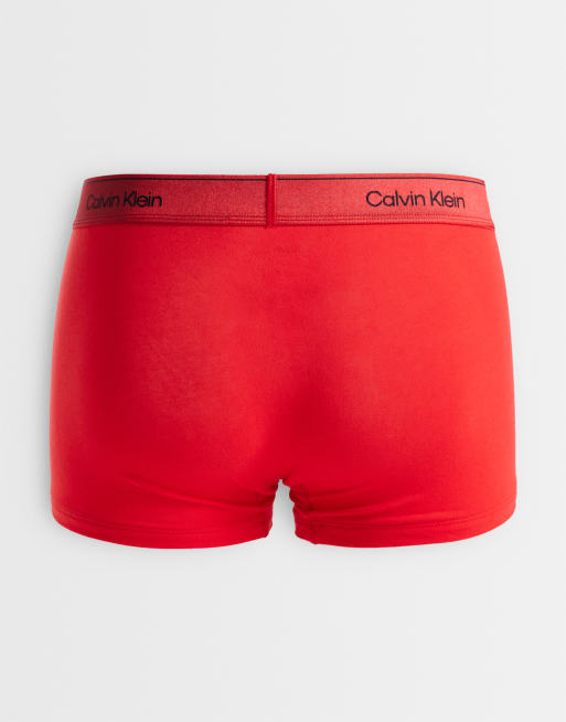Calvin Klein Icon lot de 3 trunks en coton stretch noir/rouge, 2 de 3