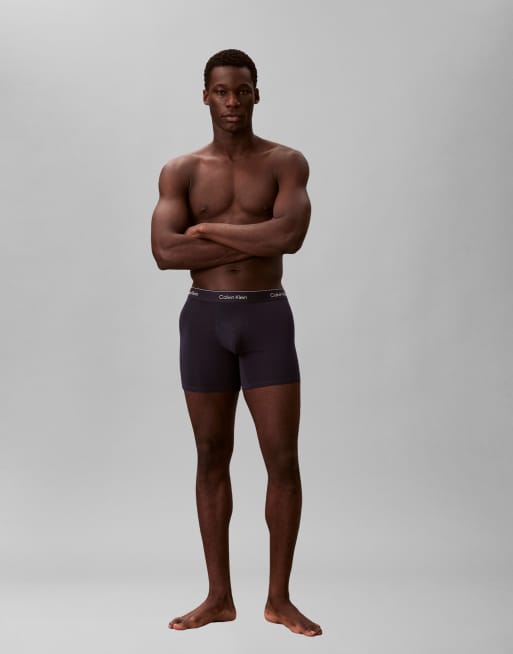 Calvin Klein - Icon - Lot de 3 boxers en coton stretch - Bleu marine/gris/aigue-marine, 3 de 3