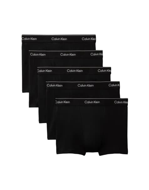 Calvin Klein Icon lot de 5 trunks coupe relaxed en coton stretch noir - view 1