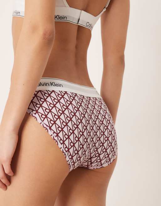 Calvin Klein - Icon - Lyserøde bikinitrusser med emblem-print i bomuldsmodal, 2 af 4