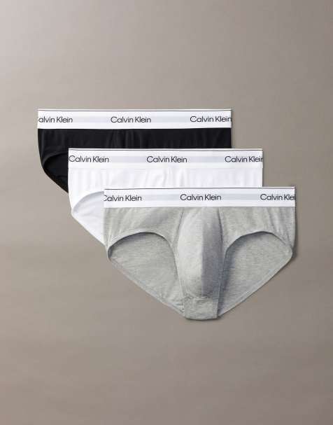 Calvin Klein - Icon - Pakke med 3 par hipster-briefs med stretch i hvid/grå/sort - view 1