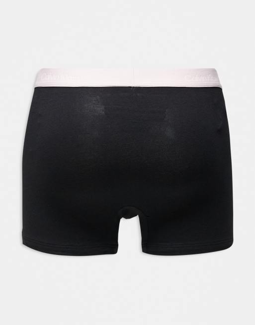 Calvin Klein - Icon - Pakke med 5 par sorte afslappede boksershorts med stretch og farvede taljebånd i bomuld, 3 af 3