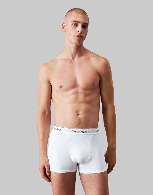 Calvin Klein - Icon - Set van 3 boxershorts van stretchkatoen met figuurnaden in wit, 4 van 5