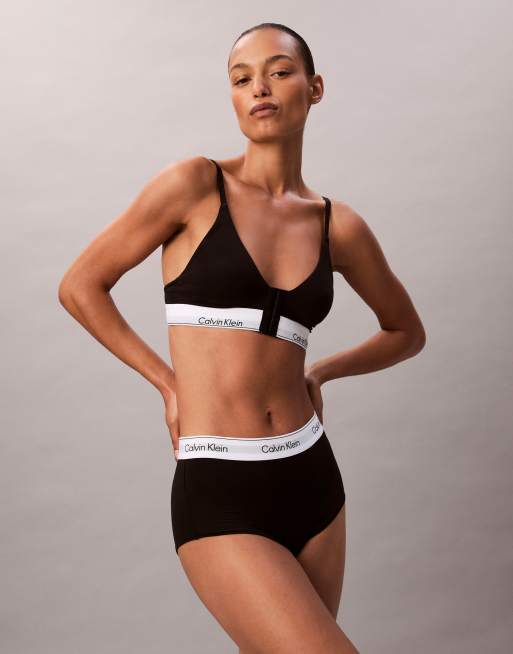 Calvin Klein - Icon - Sort trekantsformet BH med let for i bomuldsmodal, 3 af 4