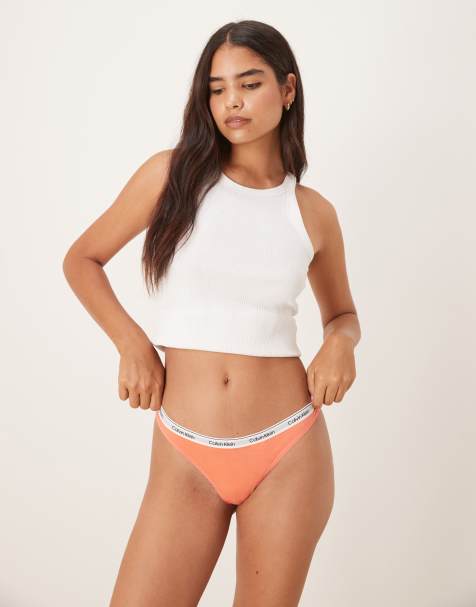 Calvin Klein - Icon - String met logo in koraaloranje - view 1