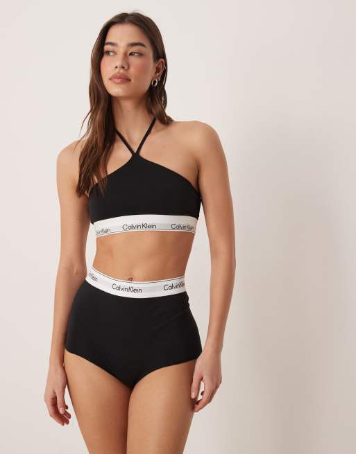 Calvin Klein – Icon – Svart, ofodrad bralette i bomull och modal, 2 av 4
