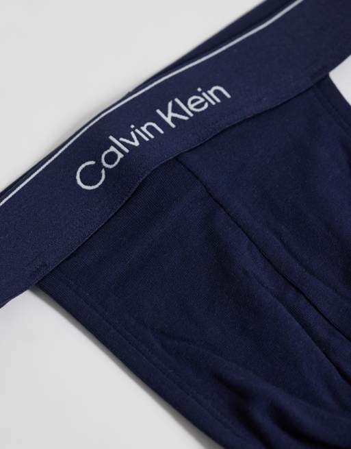 Calvin Klein – Icon – Svarta, grå och turkos suspensoarer i stretchig bomull, 3-pack, 2 av 3
