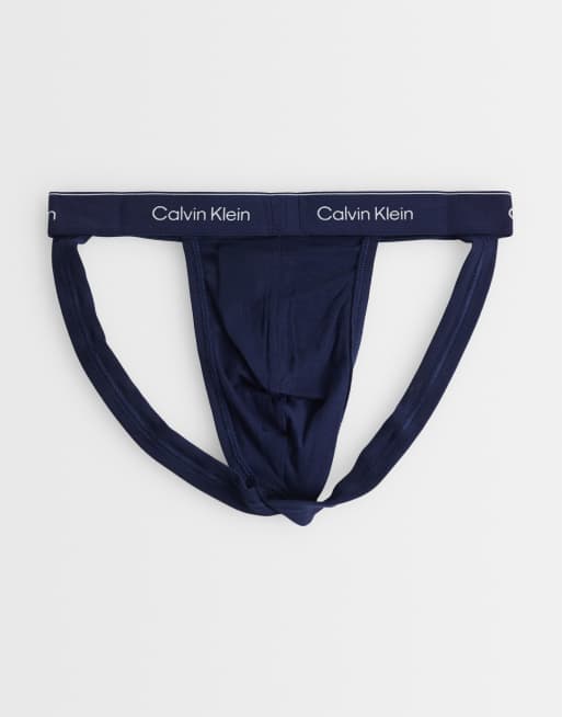 Calvin Klein – Icon – Svarta, grå och turkos suspensoarer i stretchig bomull, 3-pack, 3 av 3