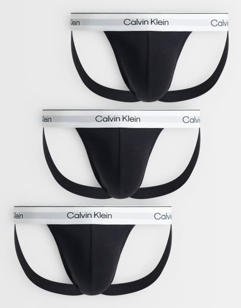 Calvin Klein – Icon – Svarta, stretchiga suspensoarer i bomull, 3-pack - view 1