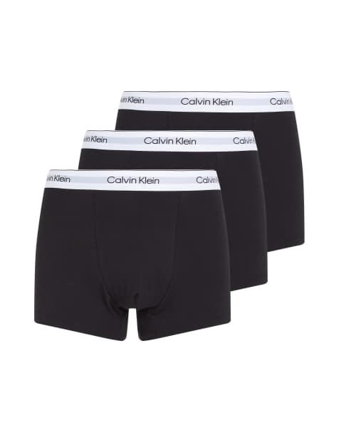 Calvin Klein – Icon – Svarta, stretchiga trunks i bomull, 3-pack - view 1